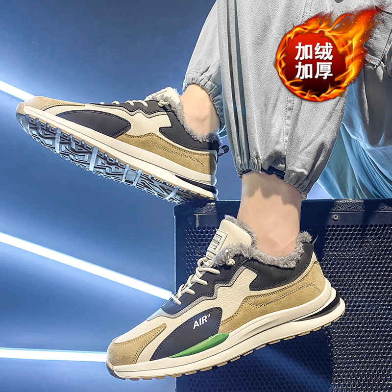 男鞋2025新款冬季棉鞋加绒运动加厚保暖休闲鞋防滑耐磨百搭阿甘鞋