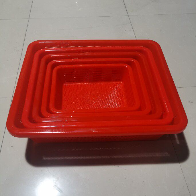 长方形塑料网筛麻辣烫收纳篮熟料篮喜庆食品整理框厨房洗菜沥水筐