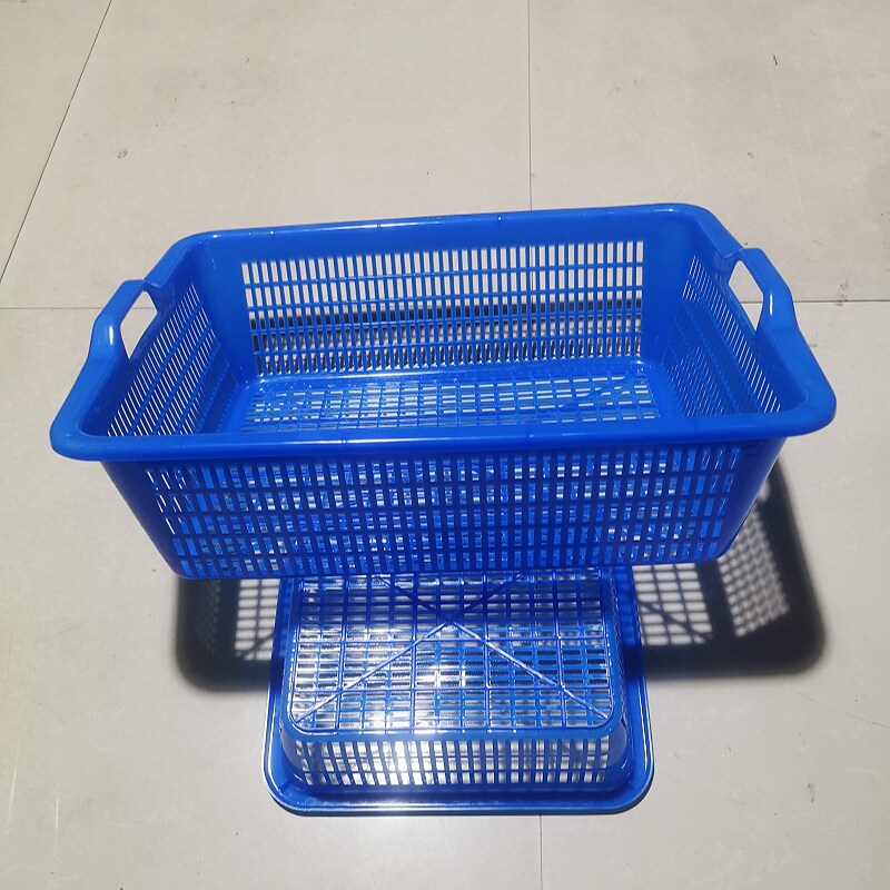 PE塑料篮子洗菜框装菜熟料耐摔大号商用后厨洗菜沥水篮商超收纳篮