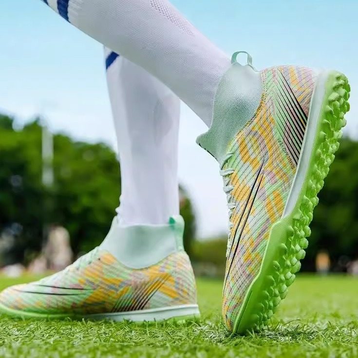 C罗刺客高帮足球比赛训练鞋足球鞋男款碎钉ag长短钉tf女儿童学生