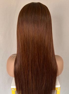 4号色前蕾丝头套棕色10A顺发13x4 Lace Frontal Wig Human Hair