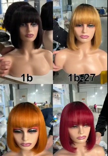 bangs wig fringe wig  齐刘海头套cheap one 真发许昌假发