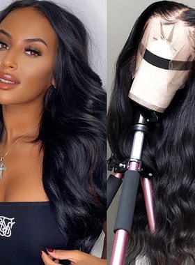 假发欧美 human hair 13*4 lace front wig 前蕾丝body 真发头套