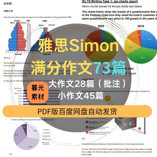 范文写作雅思73篇满分作文电子版大小作文素材高分技巧句型