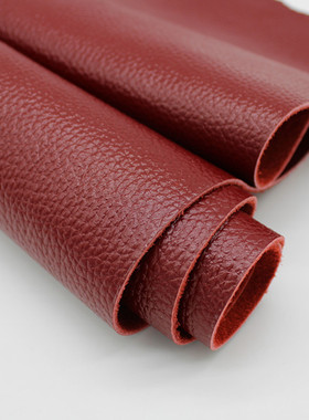 厚牛皮皮料真皮头层牛皮2mm酒红色垫子深红色沙发座椅皮革面料