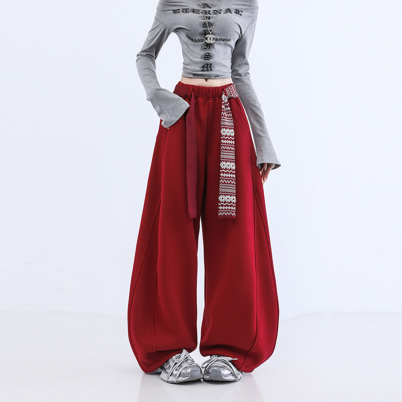 加绒卫裤子女2025新款今年流行爆款时尚减龄运动休闲阔腿弯刀长裤,女装/女士精品,休闲裤,淘宝优惠券,粉丝福利购,淘宝优惠卷