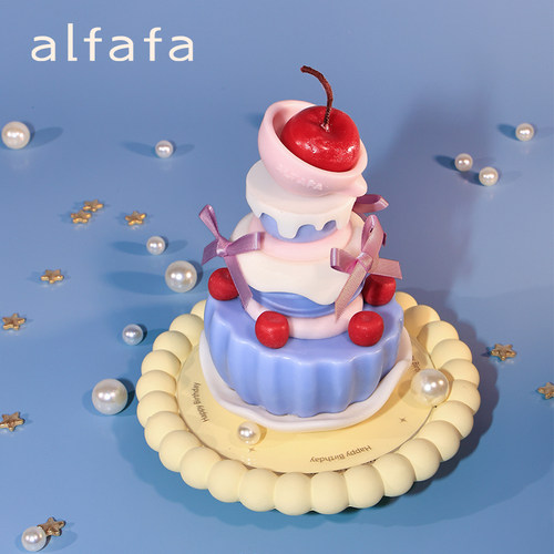 「新品」alfafa许愿蛋糕香薰蜡烛原创设计生日礼物节日送礼
