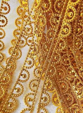 金色皇冠定位连线珠DIY手工礼盒花边辅料民族风服饰发饰镶边链条