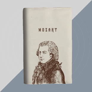 莫扎特音乐家乐谱本定制活页a5布艺书衣a6日记保护书套手帐记账本