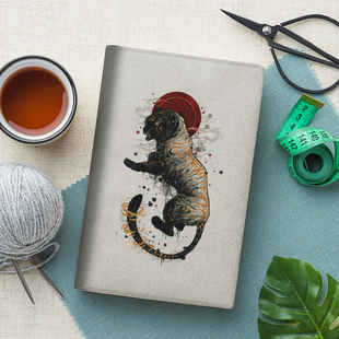 圣兽白虎中国神话图腾书本保护活页本笔记本A5书衣a6书皮手帐定制