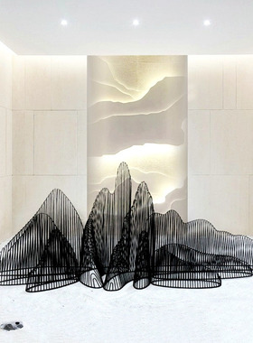 铁艺假山摆件铁丝旱景雕塑