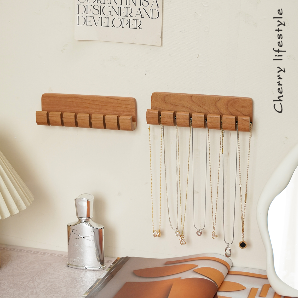 樱桃木项链挂架首饰收纳展示架