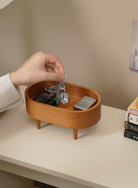 门口鞋柜上放钥匙收纳盒实木玄关入户钥匙收纳盒高档精致创意摆件