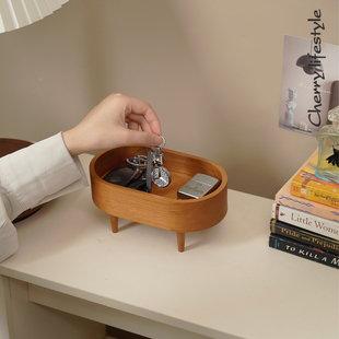 门口鞋柜上放钥匙收纳盒实木玄关入户钥匙收纳盒高档精致创意摆件