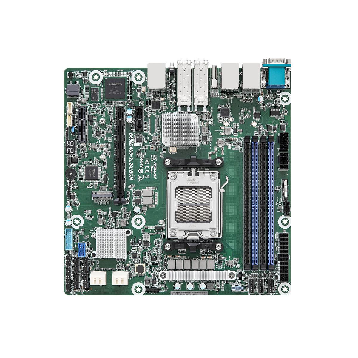现货B650D4U3-2L2Q/BCM 主板ASROCK MATX双25G网卡 支持DDR5 ECC
