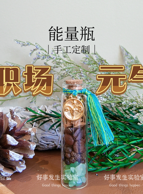 手工定制植物水晶能量瓶装饰桌面办公摆件事业专注力面试
