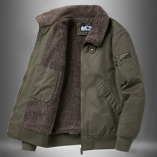 冬季 羊羔绒棉衣保暖棉服宽松外套男纯棉立领加绒保暖棉衣6181