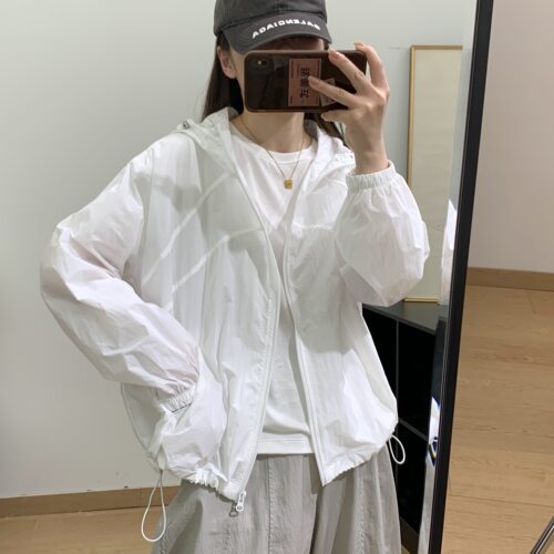 连帽短款50+防晒衣拉链外套