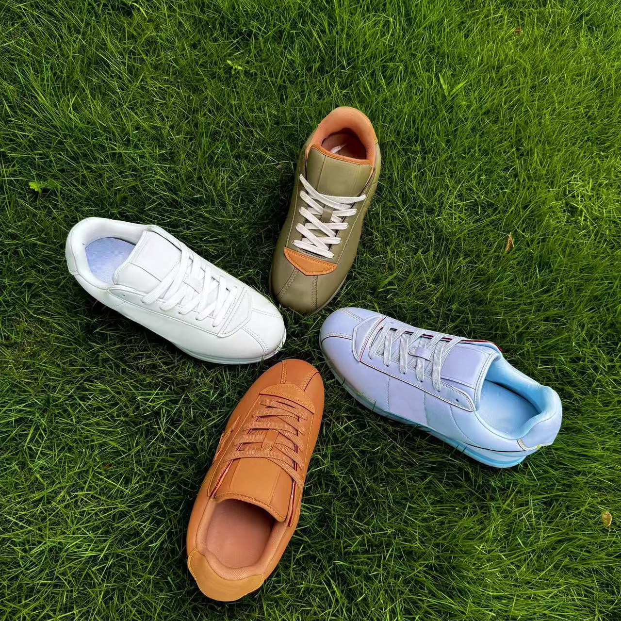 ZG级牛货  秀场联名款羊皮革男女同款复古运动鞋时尚休闲阿甘鞋