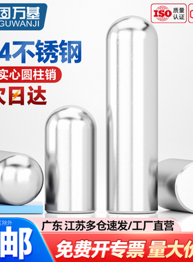 304不锈钢圆头圆柱销定位销轴子销钉顶针光轴圆棒M1M2M3M4M5M6M8