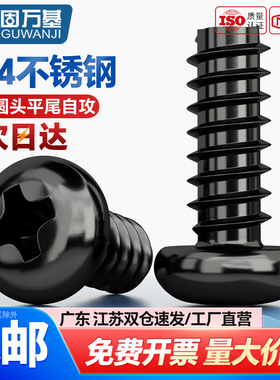 黑色304不锈钢YB845十字圆头盘头平尾自攻螺丝钉小螺钉PBM2M3M4M5