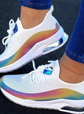 Plus Size 43 Sport Shoes Women Lace-up Running Sneakers Girl