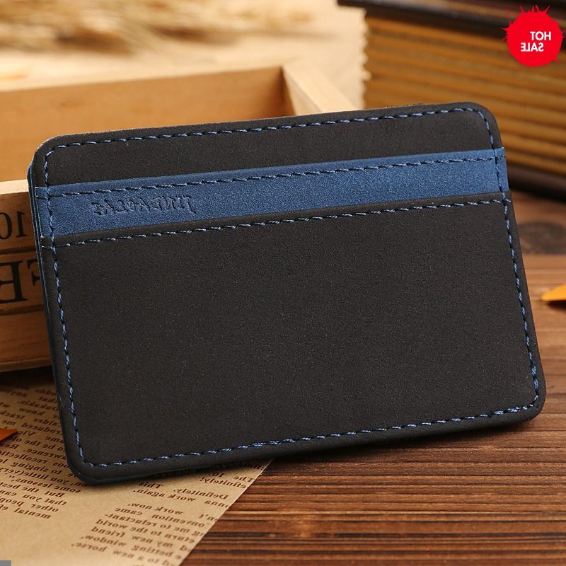 Men Magic Wallet Money Clip PU Leather Wallets Mini Slim P