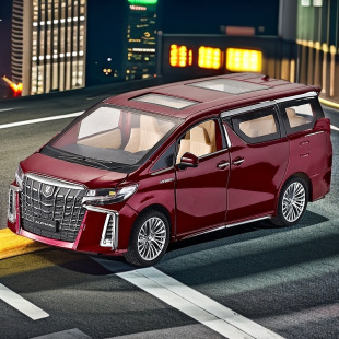 32丰田埃尔法合金汽车模型回力声光玩具MPV面包车商务车 新豪迪1