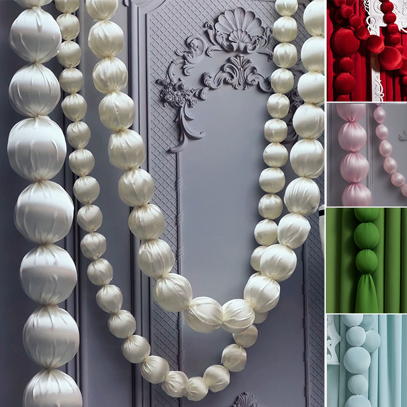 珍珠串订婚礼派对网红装饰橱窗置景背景墙布球挂饰打卡点拍照道具