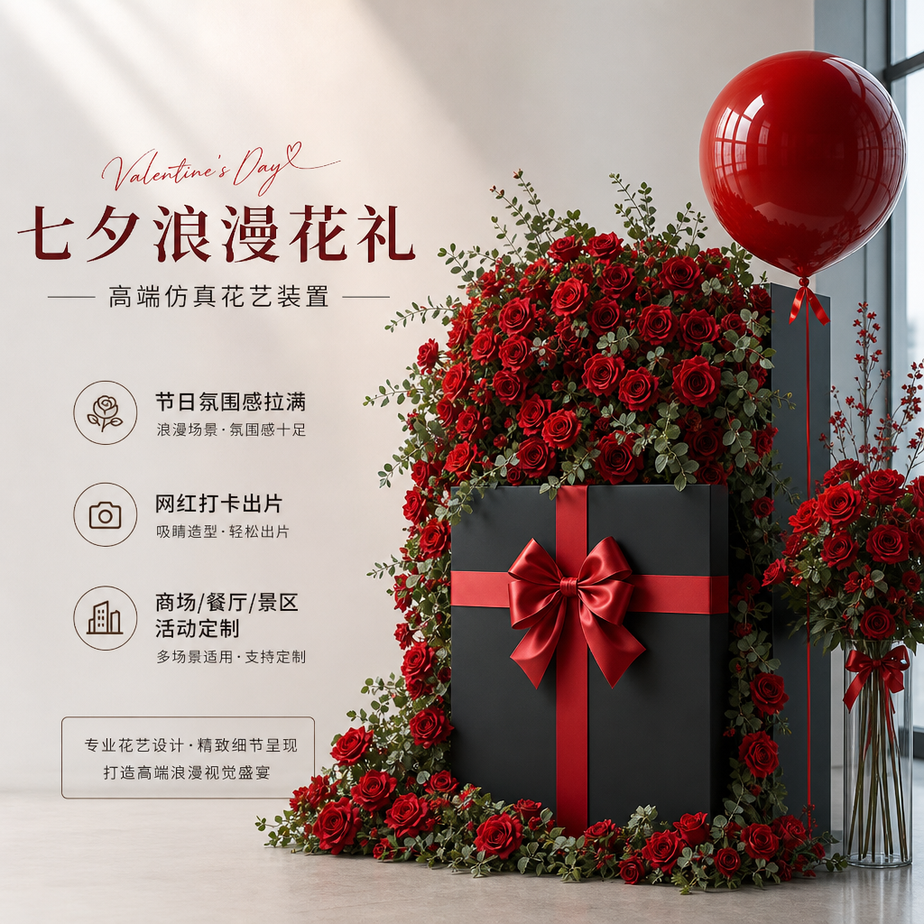 七夕情人节婚庆仿真花玫瑰花假花装饰花艺布置道具婚礼堂婚庆用品