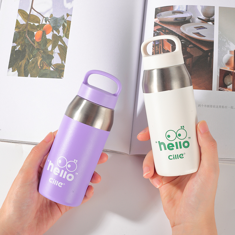 316不锈钢保温杯女便携小巧学生儿童水杯简约清新口袋杯刻字