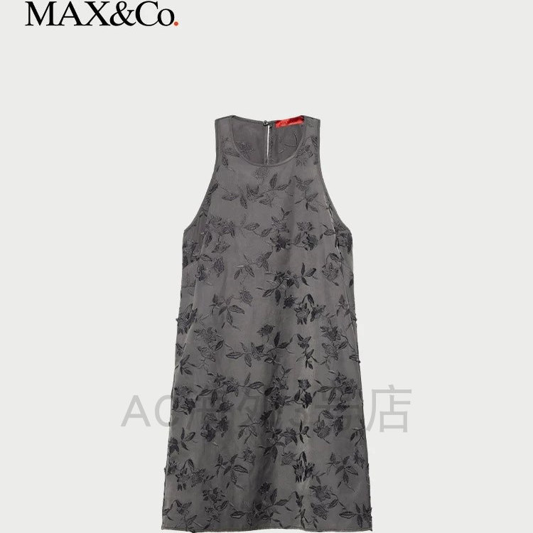 Max&CO气质时尚刺绣无袖连衣裙女