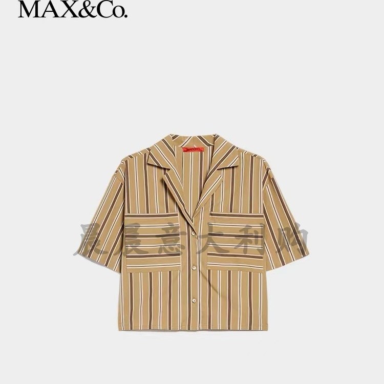 意大利正品代购 MAX&Co 2025春夏MAXCO纯棉单排扣短袖衬衫BRUNNER