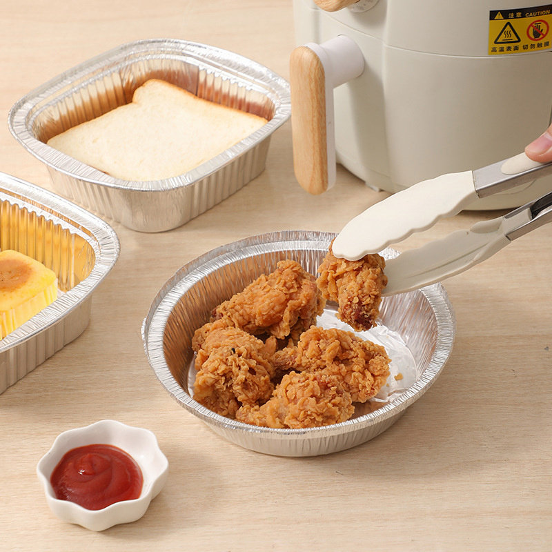 空气炸锅专用锡纸碗方形烤盘锡纸盒锡纸烤箱家用一次性铝箔锡纸盘