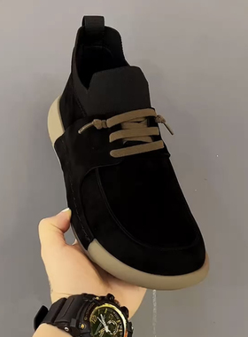 20248秋季新款纯皮商务休闲一脚蹬舒适圆头时尚百搭软底皮鞋男