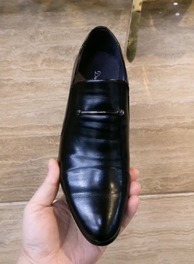 10140男士夏季新款商务纯牛皮低尖头百搭黑色商务休闲皮鞋男