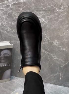 2023欧洲站休闲新款加绒时尚男士头层牛皮侧拉链休闲男皮鞋63751