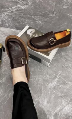 2128-2商务时尚休闲皮鞋板鞋新款低帮一脚蹬男士休闲皮鞋男休闲鞋