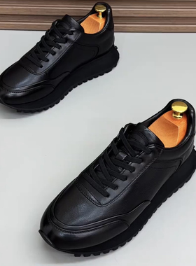 13726秋季新款商务绅士休闲一脚蹬圆头时尚百搭超轻软底皮鞋男