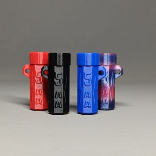 5号/14500/5AA防水电池收纳盒单节款DIY电池盒带绳孔