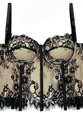 Women's padded tube top undershirt黑色蕾丝性感背心外穿