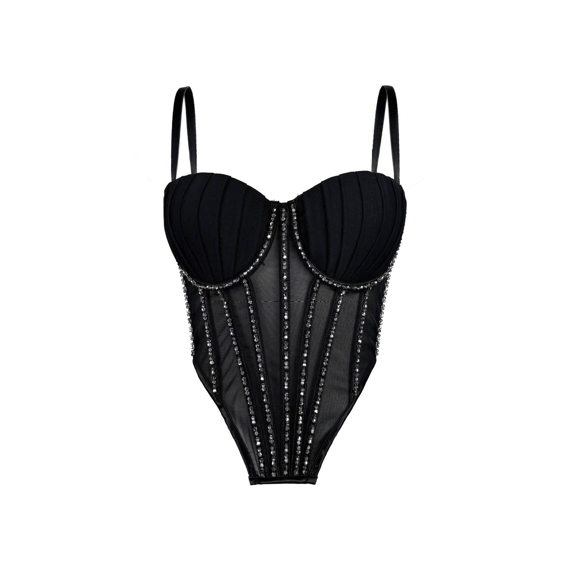 Sexy mesh camisole with built-in pads