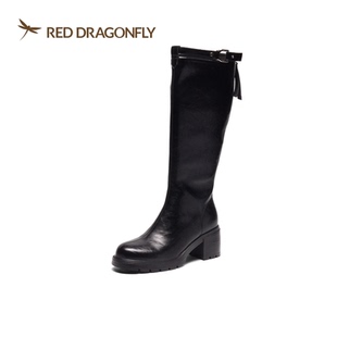 红蜻蜓冬季女士高筒时装靴子CD68366021B加绒CD68366022H棉鞋简约