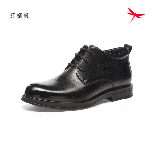 红蜻蜓2025冬季新男鞋高帮牛皮