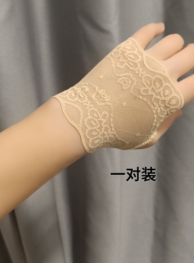 半指防晒短手套女士露指超薄弹力夏季蕾丝无指遮疤痕短款手套露指