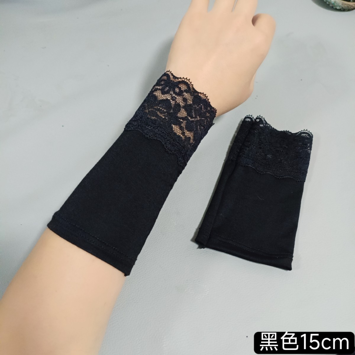 弹力花边蕾丝护手臂套女士春秋薄款护手腕关节套遮疤护腕假袖子