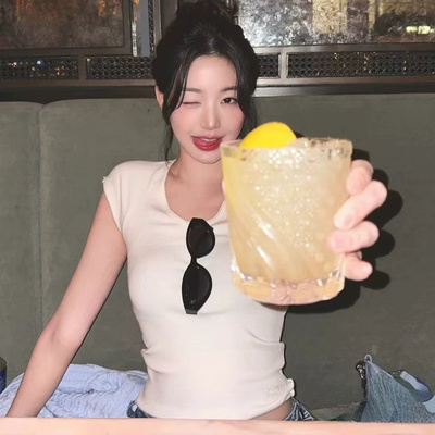 张元英同款白色蕾丝边短袖T恤夏女纯欲修身短款蝴蝶结辣妹上衣