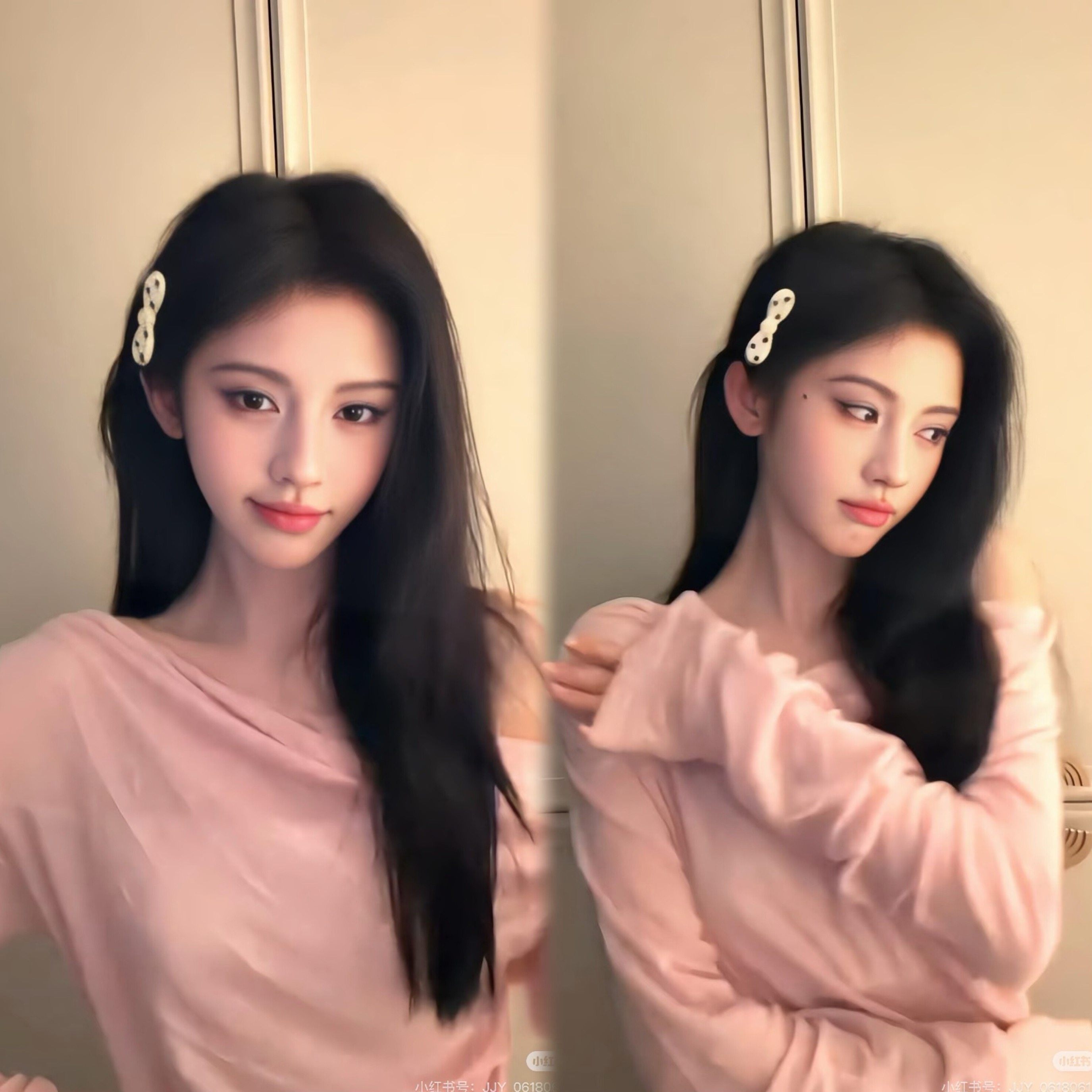 鞠婧祎同款粉色斜肩薄款长袖t恤女秋季内搭打底衫设计感露肩上衣,女装/女士精品,T恤,淘宝优惠券,粉丝福利购,淘宝优惠卷