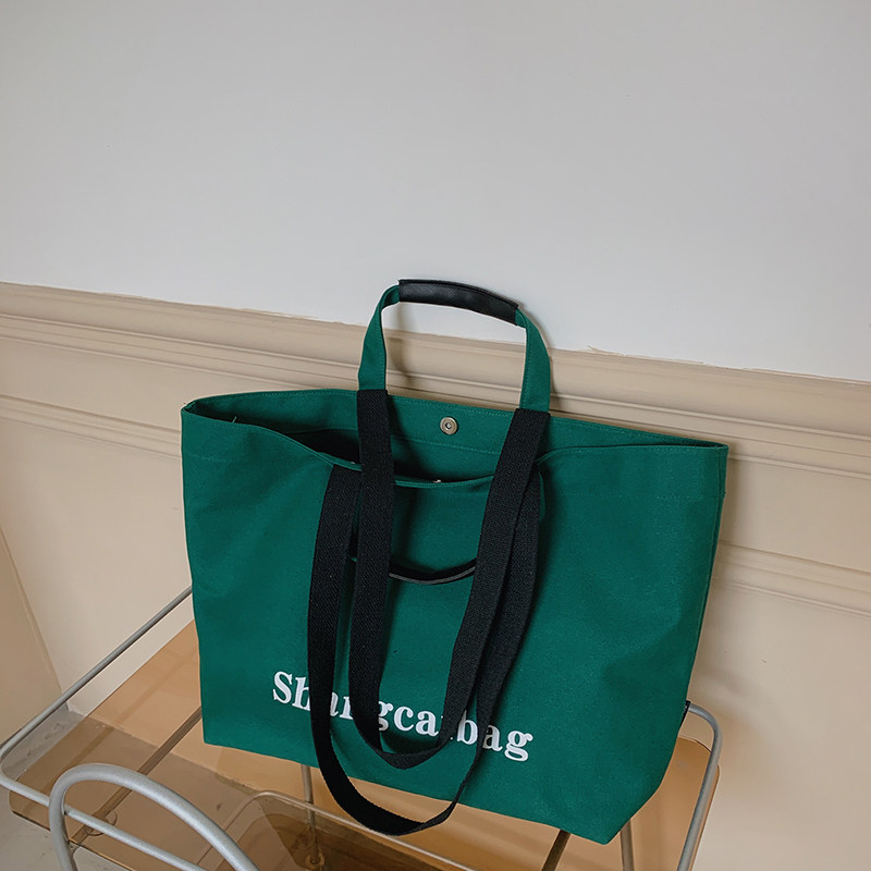 同款加厚帆布包字母大容量单肩包网红博主同款布包ins日韩包潮,箱包皮具/热销女包/男包,通用款女包,淘宝优惠券,粉丝福利购,淘宝优惠卷