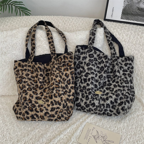 秋冬毛呢单肩包小众托特包大容量